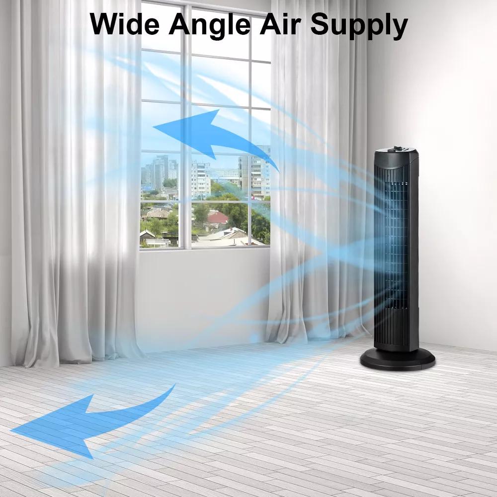 Space‑Saving Oscillating Tower Floor Fan