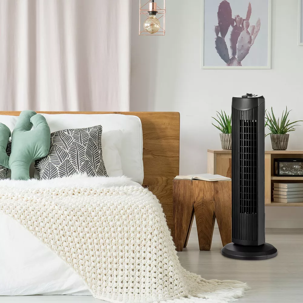Space‑Saving Oscillating Tower Floor Fan